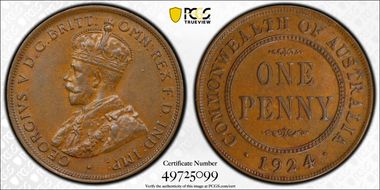 1924  1D English obverse MS63BN