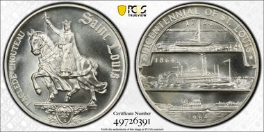 1964 SC50C St. Louis Bicentennial Heraldic Art Medal MS69