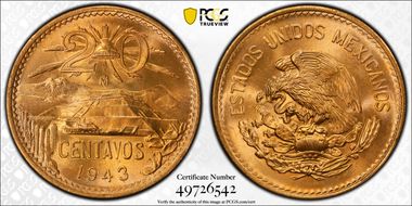 1943-Mo 20C KM-439 MS66RD