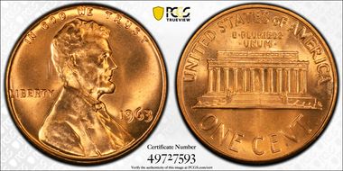 1963 1C MS66RD