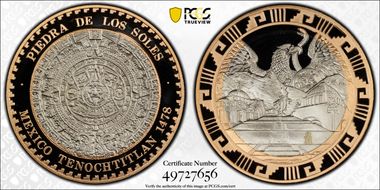 (2023)-Mo Medal Mexican Elements Bi-Metallic Piedra de los Soles PR69DCAM