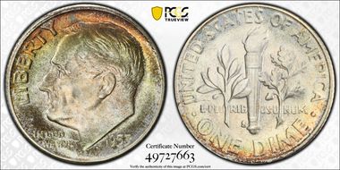 1953-S 10C Acorn, FS-901 MS67