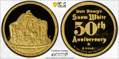 (1987)-RM 1/4 oz Snow White 50th Ann. Au The Witch PR68DCAM
