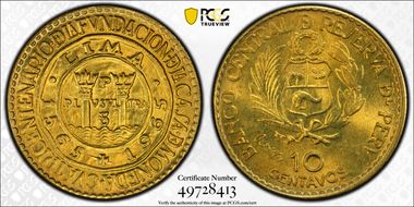 1965 10C 400th Ann Lima Mint MS67