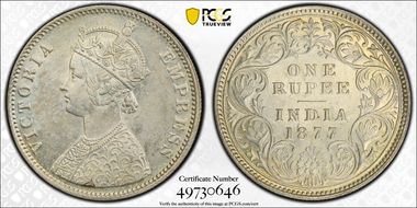 1877(B) Rupee SW-6.33 Prid-150 A3/I MS61