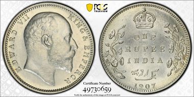 1907-B Rupee SW-7.37 Prid-203 N1