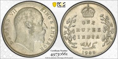 1909-B Rupee SW-7.46 AU55
