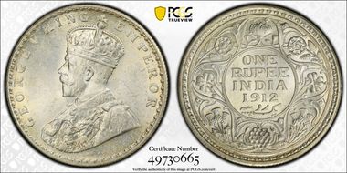 1912(C) Rupee SW-8.17 Prid-208 MS63