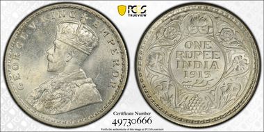 1913(C) Rupee SW-8.21 Prid-209 MS63