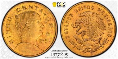 1955-Mo 5C KM-426  Brass Head Right MS65