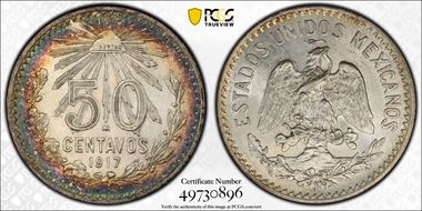 1917-M 50C Narrow Date MS63