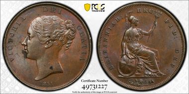 1851 1D S-3948 Far colon MS62BN