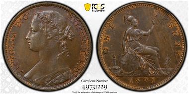 1875 1D S-3954 MS64BN