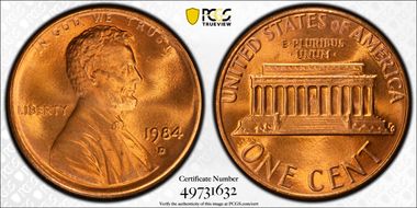 1984-D 1C MS67RD