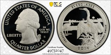 2014-S 25C Everglades NP-Silver PR69DCAM