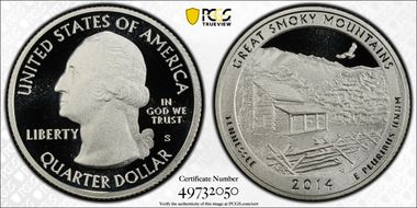 2014-S 25C Great Smoky Mtns-Silver PR69DCAM