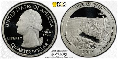 2014-S 25C Shenandoah NP-Silver PR69DCAM