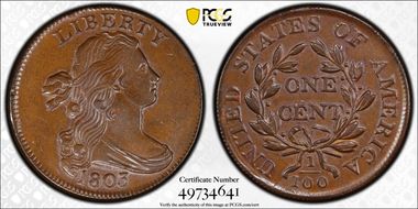 1803 1C Small Date, Large Fraction AU55BN