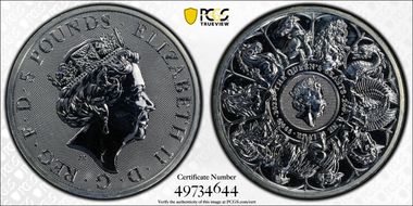 2021 £5 Queen's Beasts - Completer Silver 2oz MS66