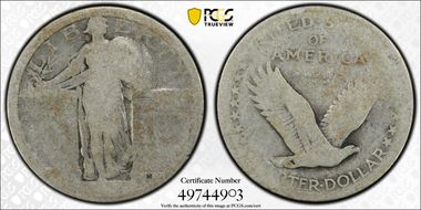 1916 25C Standing Liberty PO1