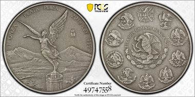 2019-Mo Onza Libertad Ag - Antiqued SP69