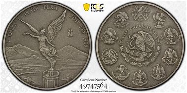 2019-Mo Onza Libertad Ag - Antiqued SP70
