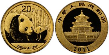 2011 20 Yn Panda Gold PAN-532A MS70