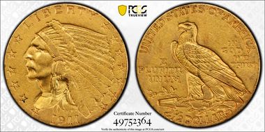 1911 $2.50 AU50