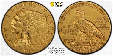 1913 $2.50 XF40