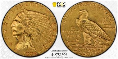 1925-D $2.50 AU58