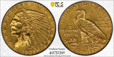 1927 $2.50 AU58