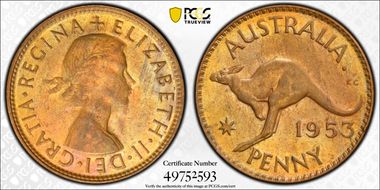 1953 A. (p) 1D MS63RB