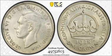 1938 Crown KM-34  Ag AU58