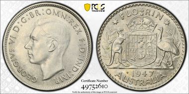 1947(m) Florin KM-40a  Ag AU58