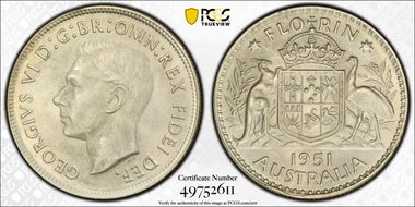 1951(m) Florin KM-48  Ag MS63