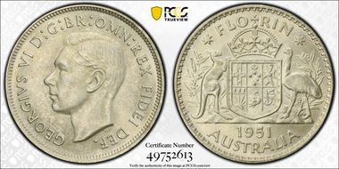 1951(m) Florin KM-48  Ag AU58