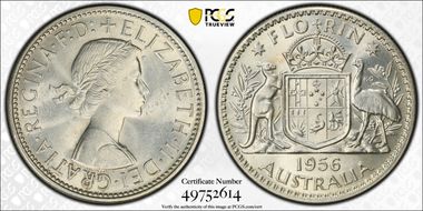 1956(m) Florin KM-60  Ag MS63