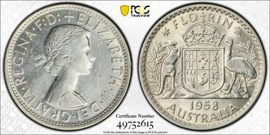 1958(m) Florin KM-60  Ag MS62