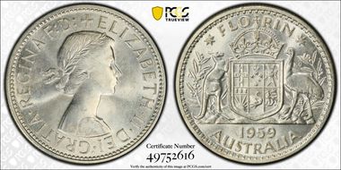 1959(m) Florin KM-60  Ag MS64