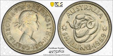 1959(m) Shil KM-59  Ag MS64