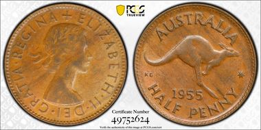 1955(p) 1/2D No Dot AU58BN