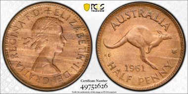 1961 Y. (p) 1/2D MS64RB