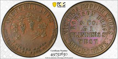 1862 Tk 1D KM-Tn205 Robison Bros. & Co. Melbourne, Victoria XF45BN