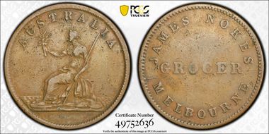 (1862) Tk 1/2D KM-Tn186 James Nokes Melbourne, Victoria N1BN