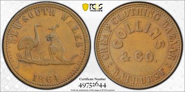 1864 Tk 1D KM-Tn35 Collins & Co. Bathurst, New South Wales XF40BN