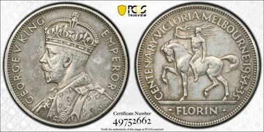 1934-35 Florin Centennial KM-33  Ag N1