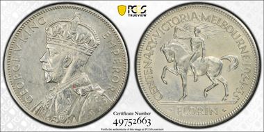 1934-35 Florin Centennial KM-33  Ag N1