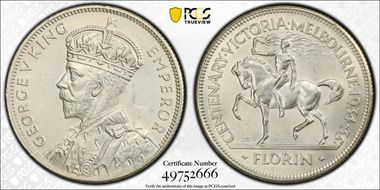 1934-35 Florin Centennial KM-33  Ag N1