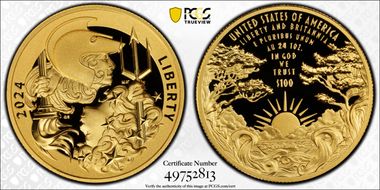 2024-W $100 Liberty & Britannia Au First Strike PR70DCAM