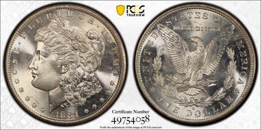 1881-S $1 MS67+ 